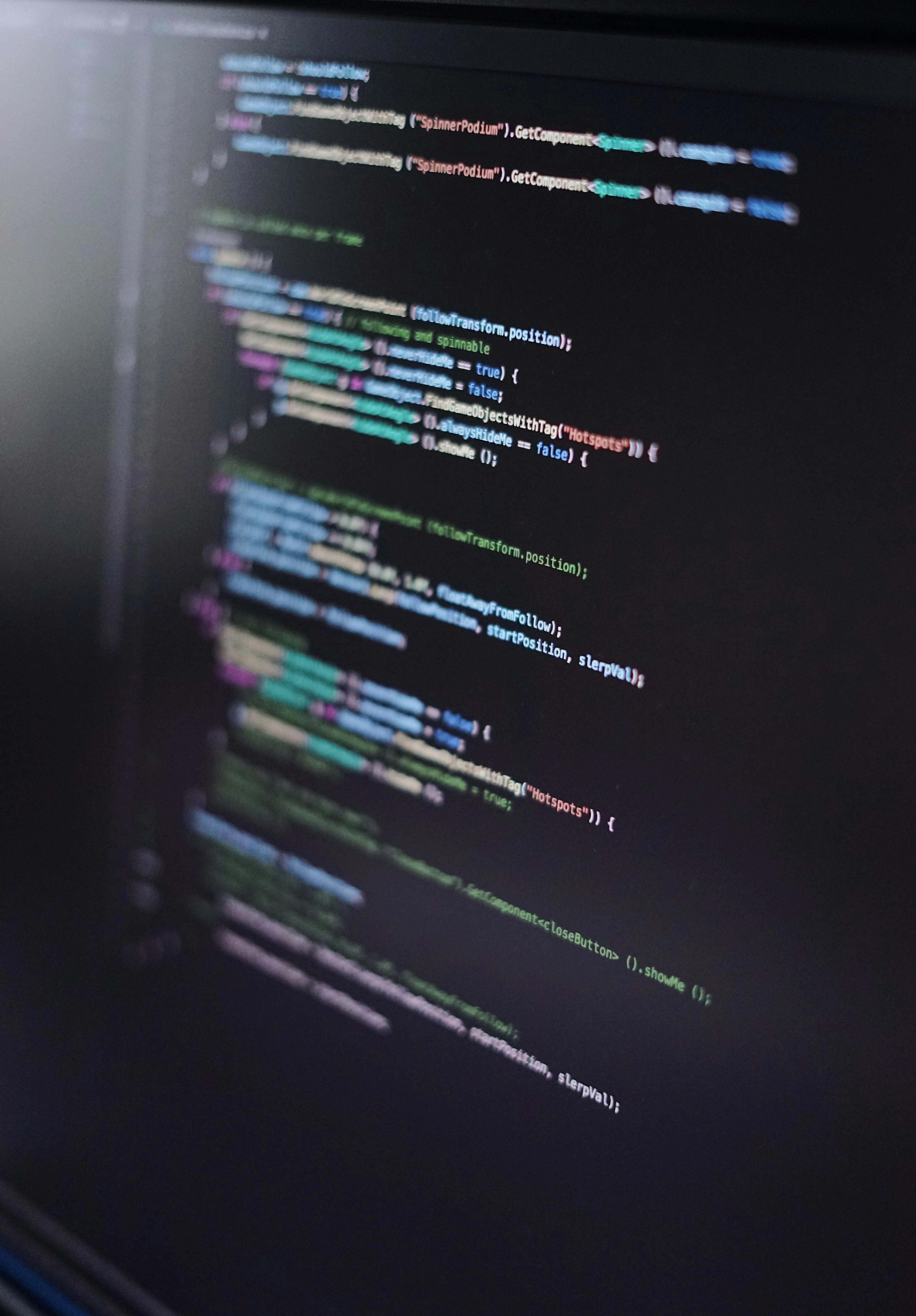 An image from unsplash showing developer codes on a monitor screen